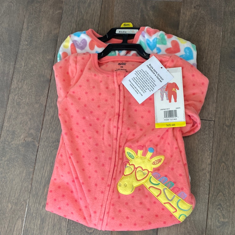 KIDS HEADQUARTERS 6m fleece, zipper pajamas